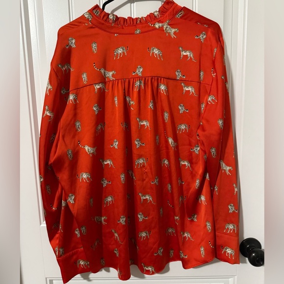 Chico's Vibrant Red Leopard Print Top - Picture 4 of 5